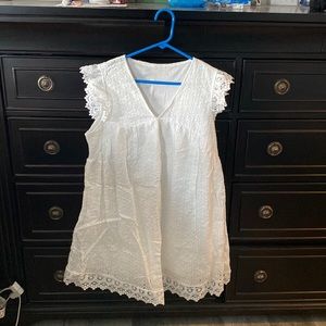 White eyelet dress.